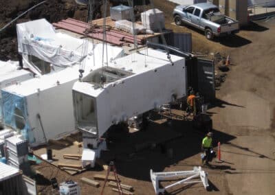 The first Enclosure Base Ring Module, including components of Primary Structure as well as Azimuth Mechanism, is preassembled in preparation for placement on the structure. Photo by Heather Marshall, 19 March 2015.