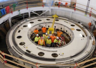 The Telescope Mount Base Grouting is complete. October 27, 2016. Photo by Paul Jeffers.