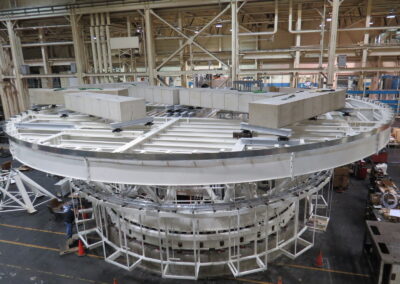 The Coudé Rotator with dummy masses, to simulate instrument loading. Ingersoll factory floor, 01 May 2014.