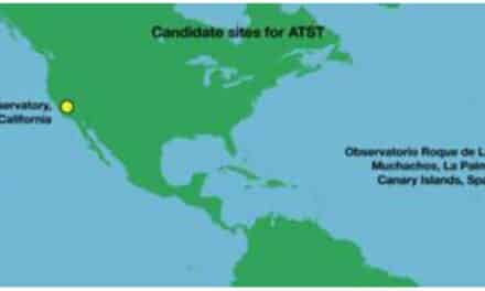 Map of candidate sites -- in Hawaii, California, and the Canary Islands -- being surveyed for the Advanced Technology Solar Telescope (ATST).