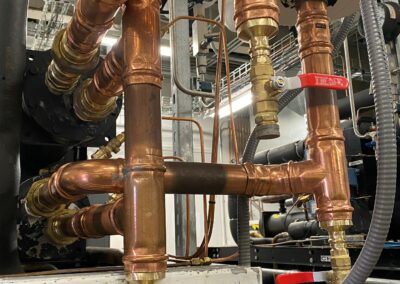 copper plumbing pipes that run through the Inouye Solar Telescope