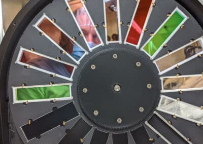 a filter is shown. It looks like a wheel with bands of different colors as the spokes.