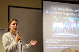Former Hale Fellow and CU professor Maria Kazachenko talks about her experience with the Hale Fellowship to the AURA Board in October 2023.